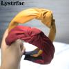 Lystrfac Solid Color Knotted Headband for Women Simple Fashion Hairband Wide-sided Hair Hoop Female Hair Accessories