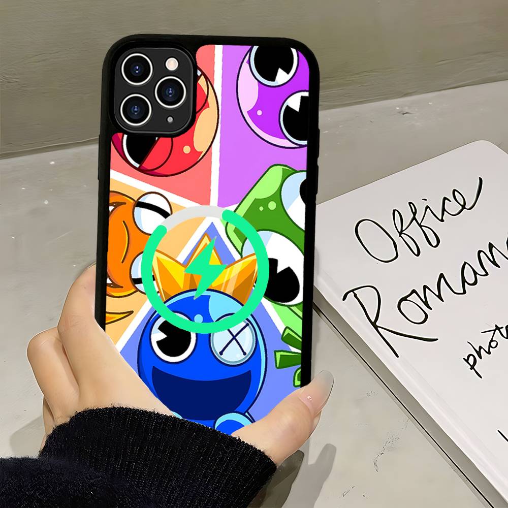 Cartoon R-Rainbow Friends For Magsafe Phone Case For IPhone 16 15 11 12 13 14 17 Pro Max Plus Magnetic Wireless Charge