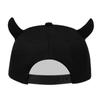 Men's Snapback Adjustable Baseball Cap Hip Hop Hat Black Bull Horn Decoration Caps Flat Top Trucker Hats