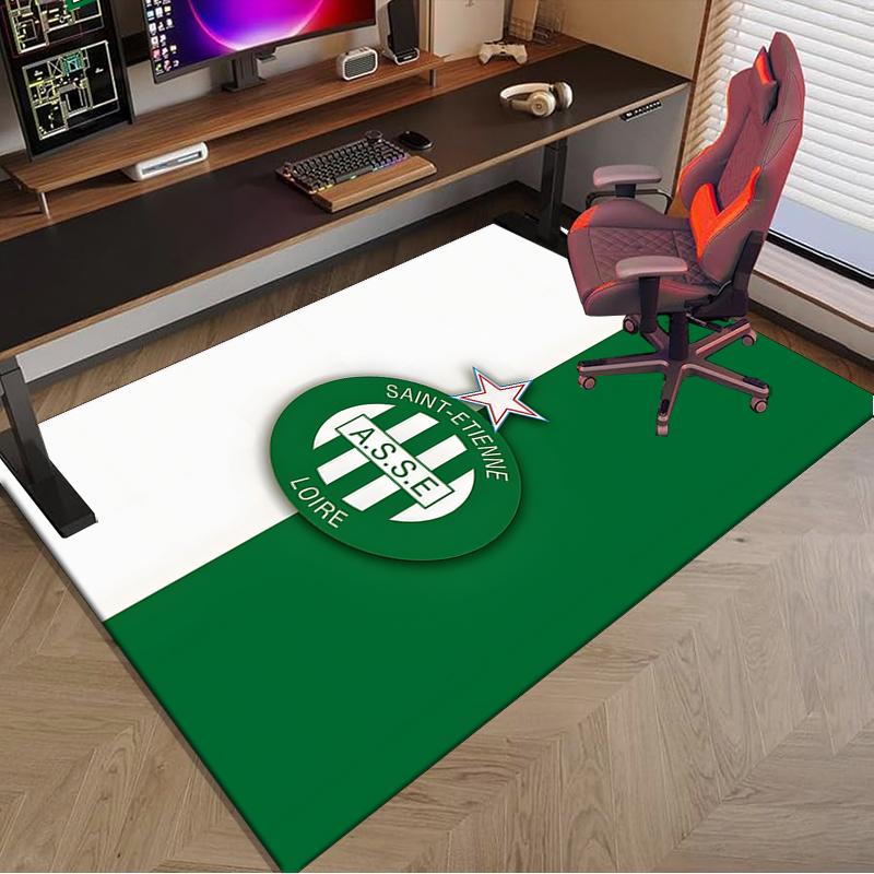 1PC Green Saint-Etienne Football Rug Game Carpet, Floor Mat for Bedroom Living Room Entryway Rug, Home Decor Idea Gift for Christmas birthday