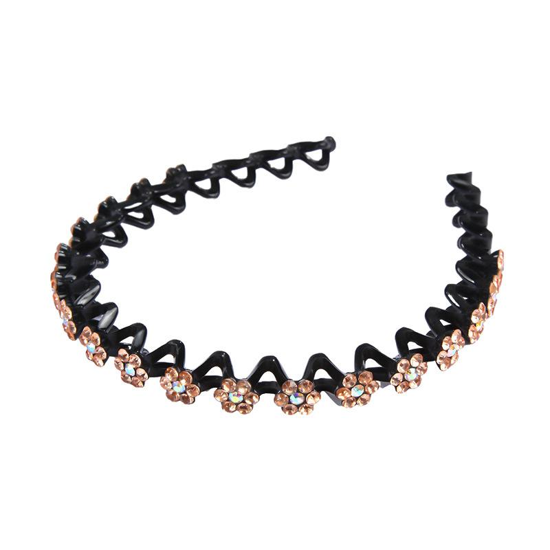 Hair Tidying Headband for Women, Face Washing Headband with Teeth, Non-slip, High Top Head, Temperament Pressure Hair Water Drill Headband
