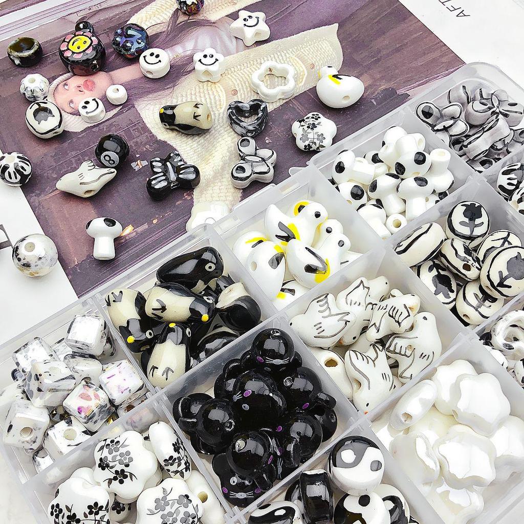 Versatile Ceramic Bear & Cat Paw Beaded Necklace/Bracelet Accessories