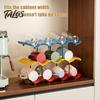 Cup Storage Rack, Multi-Layer Stacking Organizer, with Wavy Slot Design, Space Saving Desktop Bar Storage for Mugs Glasses Coffee Cups