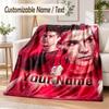 Custom Text Flannel Blanket Cristiano Ronaldo Print Warm Cozy Blanket Home Sofa Bedding