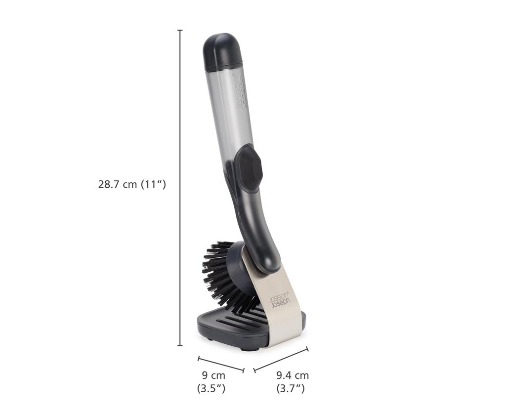 Joseph Joseph SinkTech Soap Dispenser Dish Storage Frying Pan Stainless with Drip Replaceable Japanese Brush, Brush, Stand, Scraper, Steel, Tray,