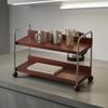 TwoTier Mug Rack Raised Rails Wood and Steel Cup Organizer Wooden Countertop Shelf