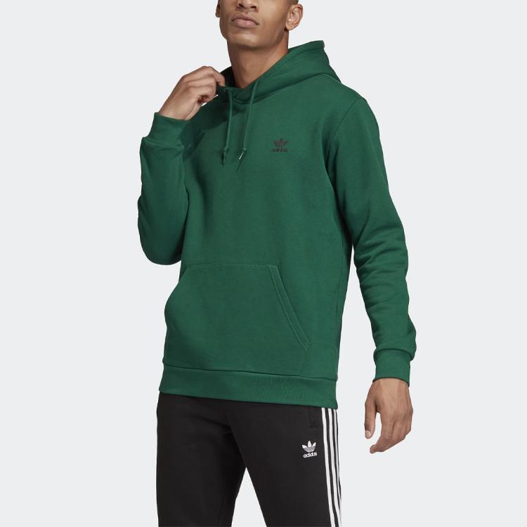 Adidas Originals Trefoil Cotton Hoodie Men Tops Green GD2569