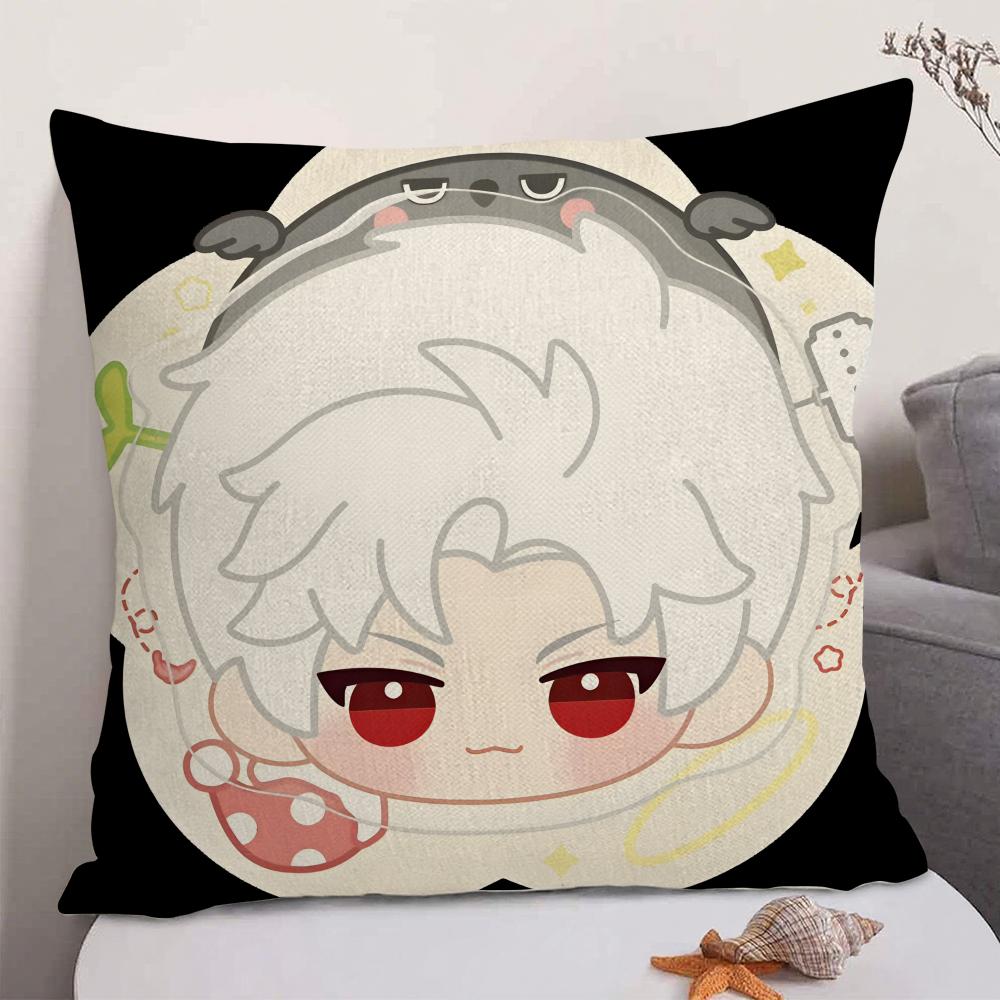 Game LLove And Deepspace Cushion Cover Natural Linen Organic Fabric DoubleSided Printing Sofa Home Decor Gift Pillow Case