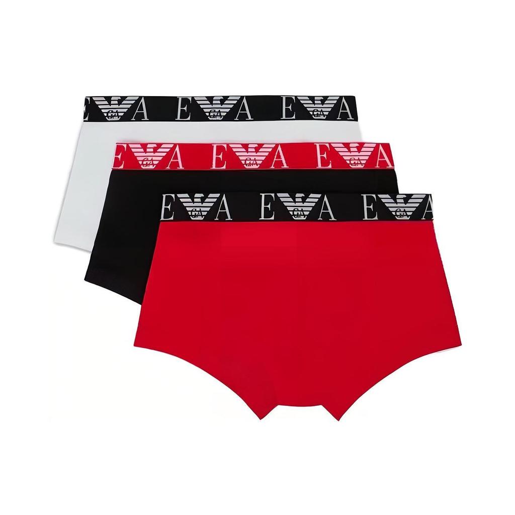 Emporio Armani Letter Print Fitted Boxer Briefs Three-Pack Men underwear 1113573R-71512-4121