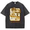 Science Cartoon Printing Women Washed T Shirts Breathable Summer T-Shirt Street Fashion Tees O-Neck Soft Distress Short Sleeve