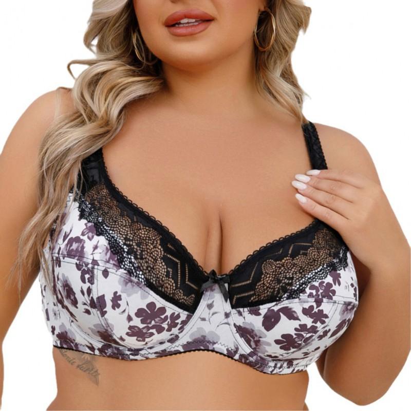 Ultra-thin Underwire Lace Bra Push Up Adjustable Double-breasted Cups Women