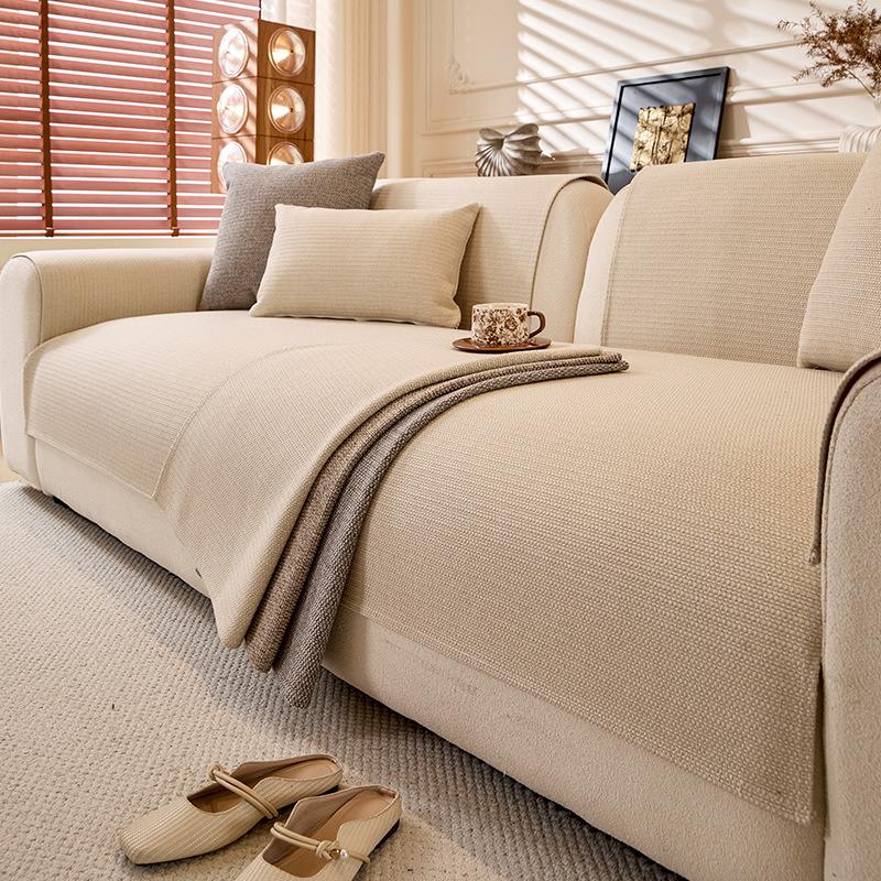 Solid Color Simple Fashionable Sofa Cover Four Seasons Universal Anti Slip Sofa Cushion Sofa Cover Non Slip for Living Room