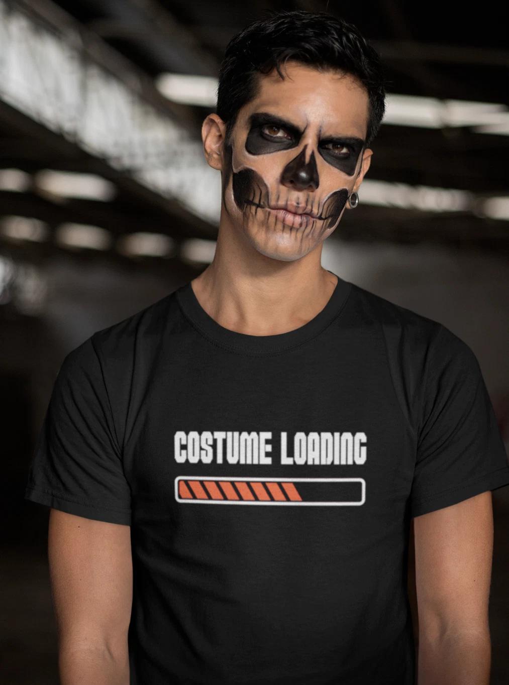Costume Loading Shirt Funny Halloween Tee Short Sleeve Trick Treat Outfit Party L