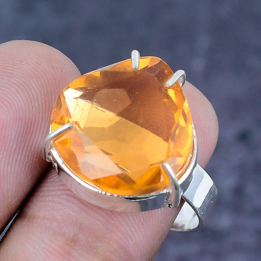 Morganite Gemstone 925 Sterling Silver Jewelry Ring Size 9