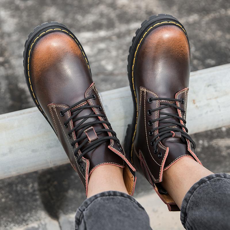 Men's New Leather Outdoor Sports Shoes Casual Shoes Business Leather Board Shoes Boots