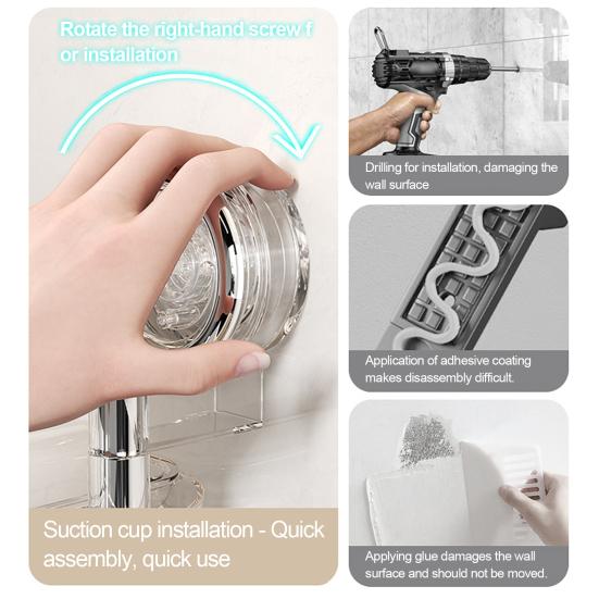 Suction Cup Storage Holder Soap Box Strong Load-bearing Multi-layer Design