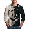 Men's Halloween Printed  Collar Three-Quarter Sleeve