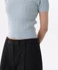 MUSINSA STANDARD WOMAN Women'S Cable Crew Neck Short Sleeve Knit [Pastel Blue]
