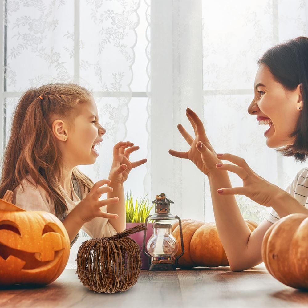 Decors Harvest Festival DIY Home Ornaments Rattan Woven Pumpkin Party Supplies Halloween Decoration