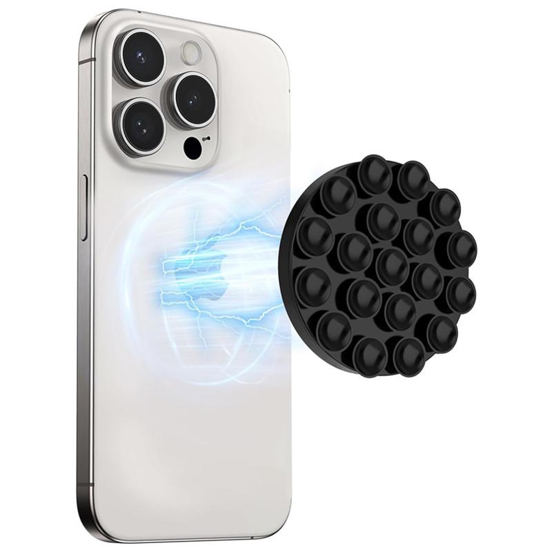 Strong Magnetic Hands Free Silicone Suction Cup Phone Grip Holder for Magsafe Universal Selfies Videos Mac Safe Lazy Mount Stand