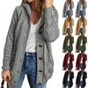 Cardigan Jachetă Tricotată Casual cu Mânecă Lungă pentru Femei Pulover Uni cu Buzunar
