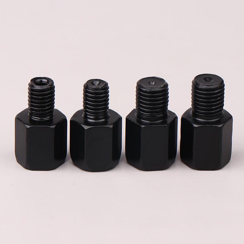2Pcs Motorcycle Rearview Mirrors Conversion Black Mirror Adapters M10 10Mm M8 8Mm Bolt Clockwise Anti-Clock Right Left Thread