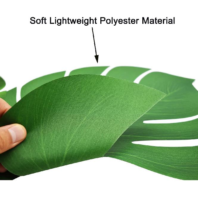 Maydahui 30 PCS Tropical Artificial Palm Leaves Monstera Party Decoration 3 Size Large Medium Small for Hawaiian Luau Party Jungle Beach Theme Table