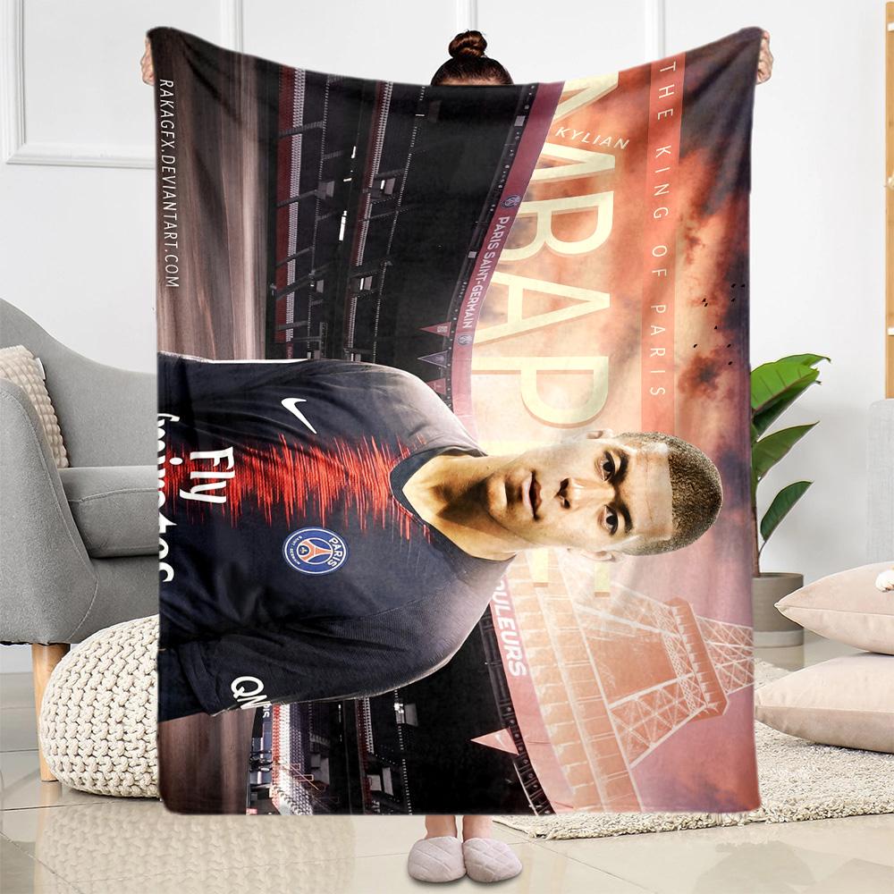 Kylian Mbappé Action Blanket Soft & Cozy Great for Chair Bedding Sofa for All Occasions Modern Perfect Gift for Relatives and Friends