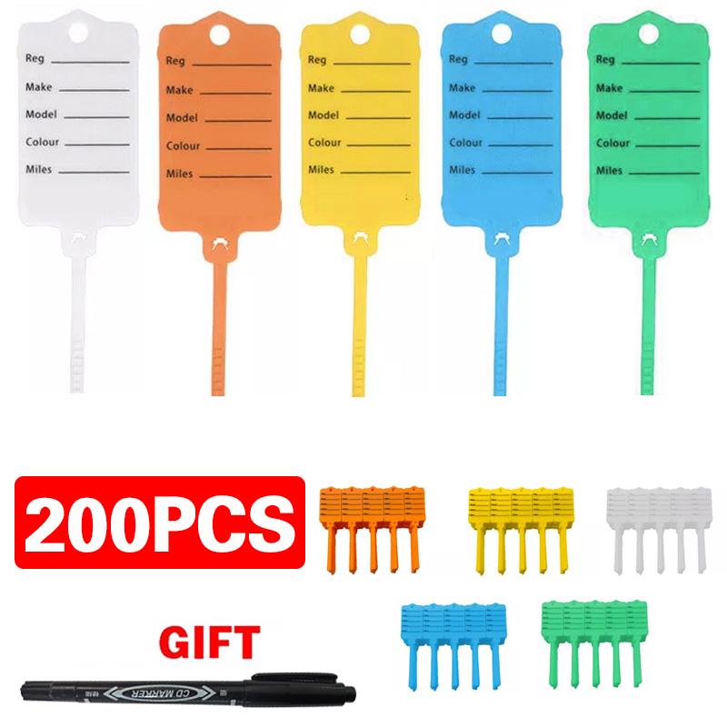 

200Pcs/Pack Hang Tag Shoes Label Waterproof Color Classification Clothes Mark Sign Reusable Cable Tie Seal Plastic Tags