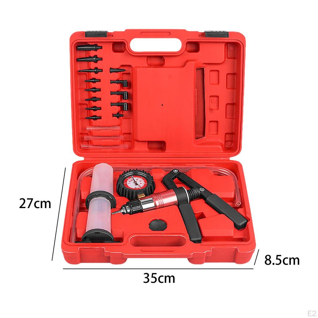 Hand Held Brake Bleeder with Vacuum Gauge Set Professional Storage Box