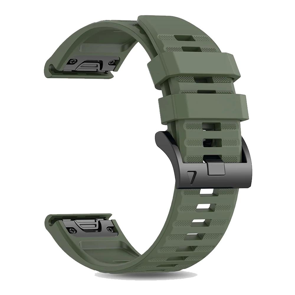 

Ремінець для годинника Fenix8 для Garmin Fenix 8 47мм 51мм E 7 7X/Epix Pro/6 6X 5X Plus/Enduro 3 QuickFit 26мм 22мм Силіконовий ремінець 2027 QuickFit 22mm армія зелений колір