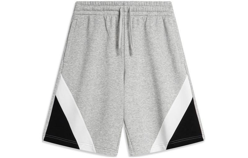 Li Ning Weekend Youth Casual Shorts Men s Heather Gray Light Smoke Gray AKSU613-1 M