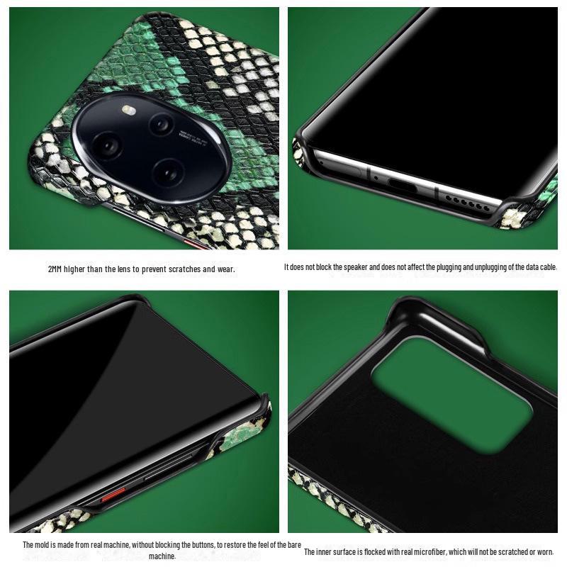 Premium Honor 60 Phone Case: Cowhide Python Pattern Half-Cover for 60SE and 60Pro