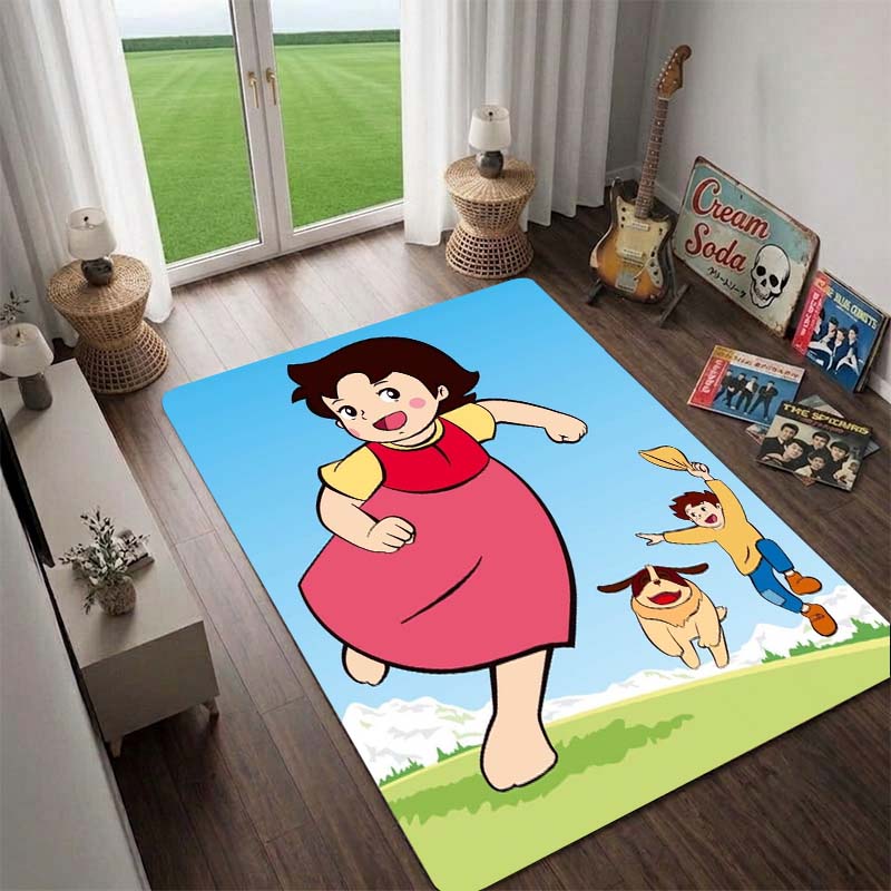 Heidi Alp Cartoon Area Rug Cute Washable Non-Slip Play Mat Cute Anime Floor Carpet for Kids Room Bedroom Living Room Decor