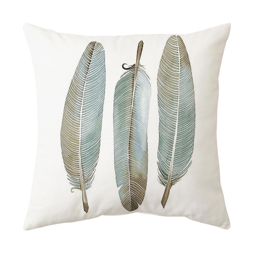 Pillow Cover Short Plush Ins Leaf Combination Pillow Home Sofa Cushion Cushion Cover Bedside Pillow