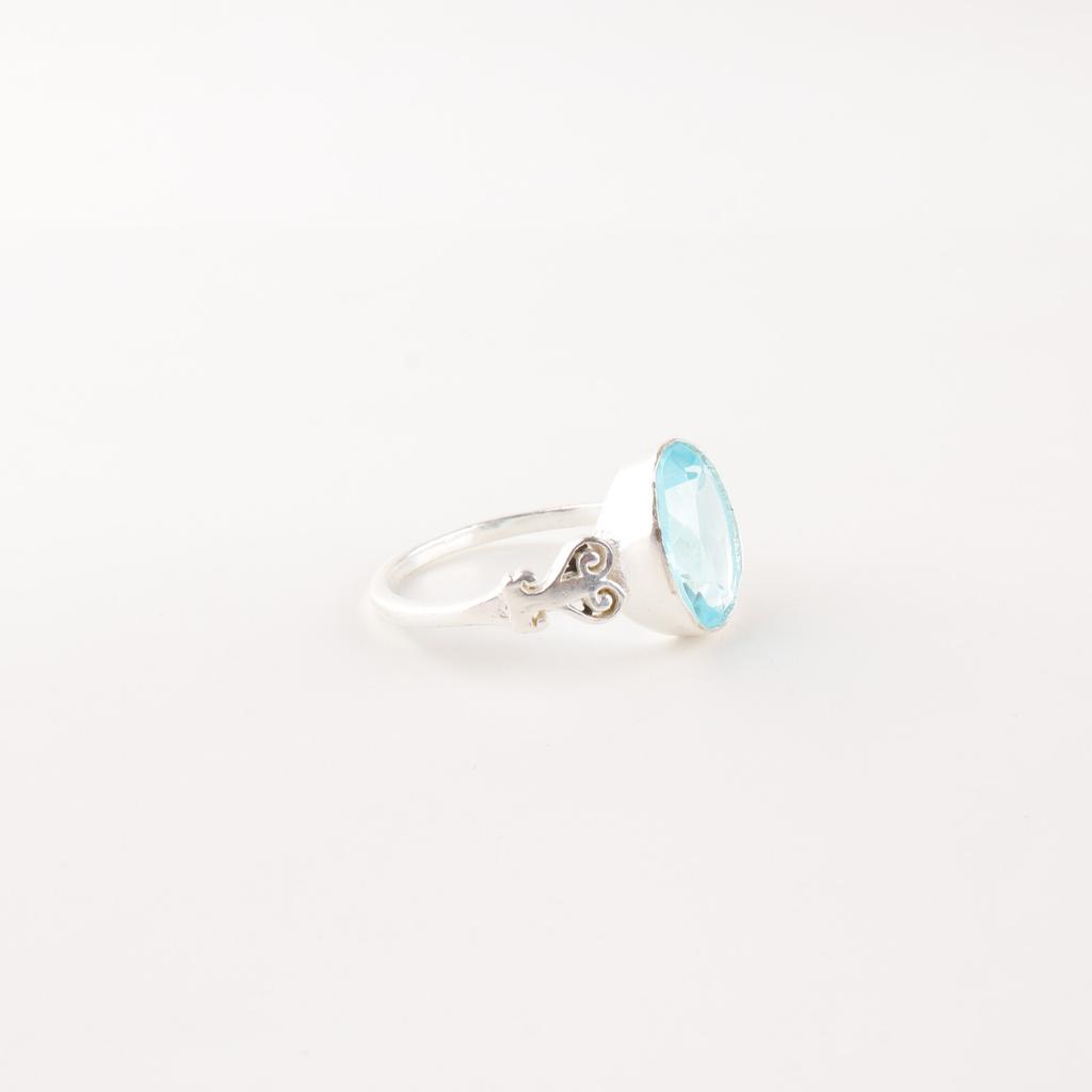 Sky Blue Topaz Gemstone925 Sterling Silver Jewelry Handcrafted Ring For Women RR-66-9