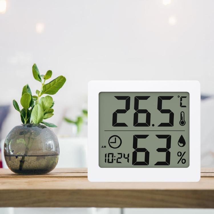 Convenient Digital Thermometer Hygrometer Clock ABS for Kids Room & Pet Owners