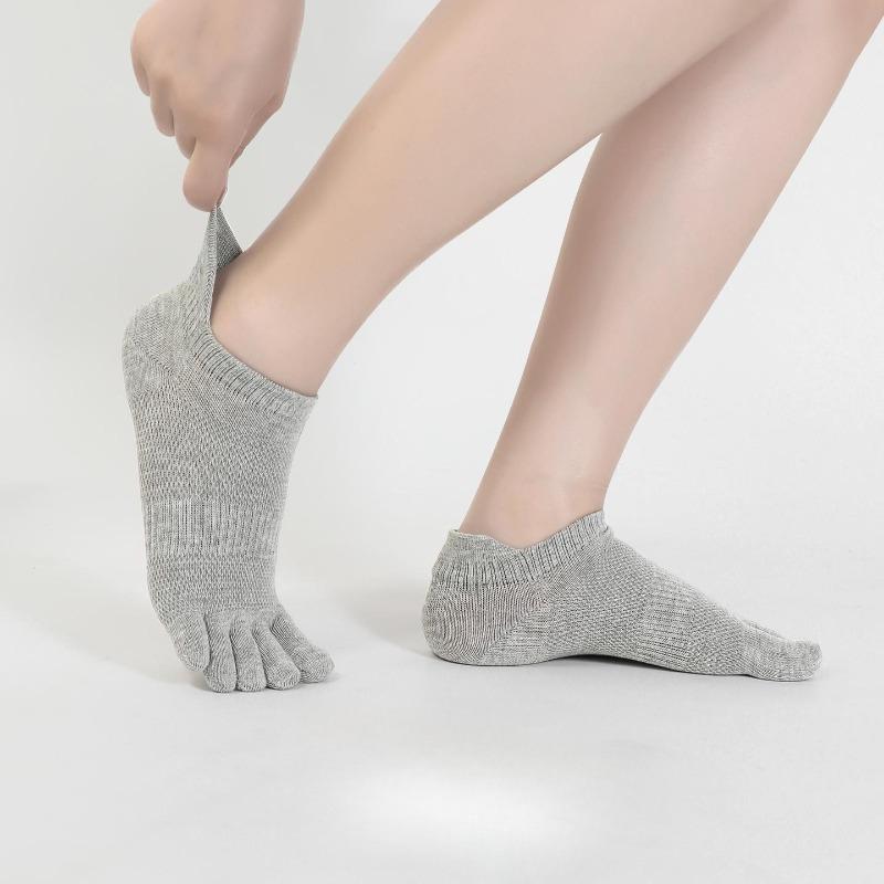 Five-finger Socks, Men's Solid Color Mesh Socks, Men's and Women's Boat Socks, Cotton Anti-odor Toe Socks, Sweat-absorbing and Breathable