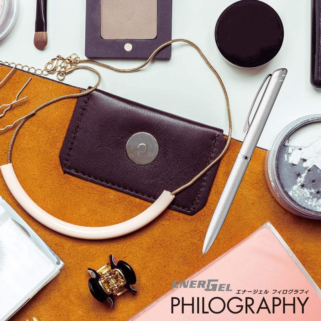 Pentel Ballpoint Gel Energel White Black Pen, Ink, Philography, 0.5mm, Barrel, BLN2005W,