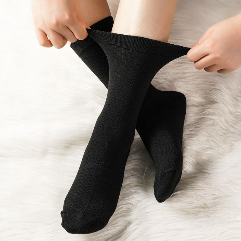 Neue Angola-Strümpfe mit vertikalen Streifen in Rot für Damen, ohne Knochen, bis zur Mitte der Wade, Baumwollsocken für Herbst und Winter