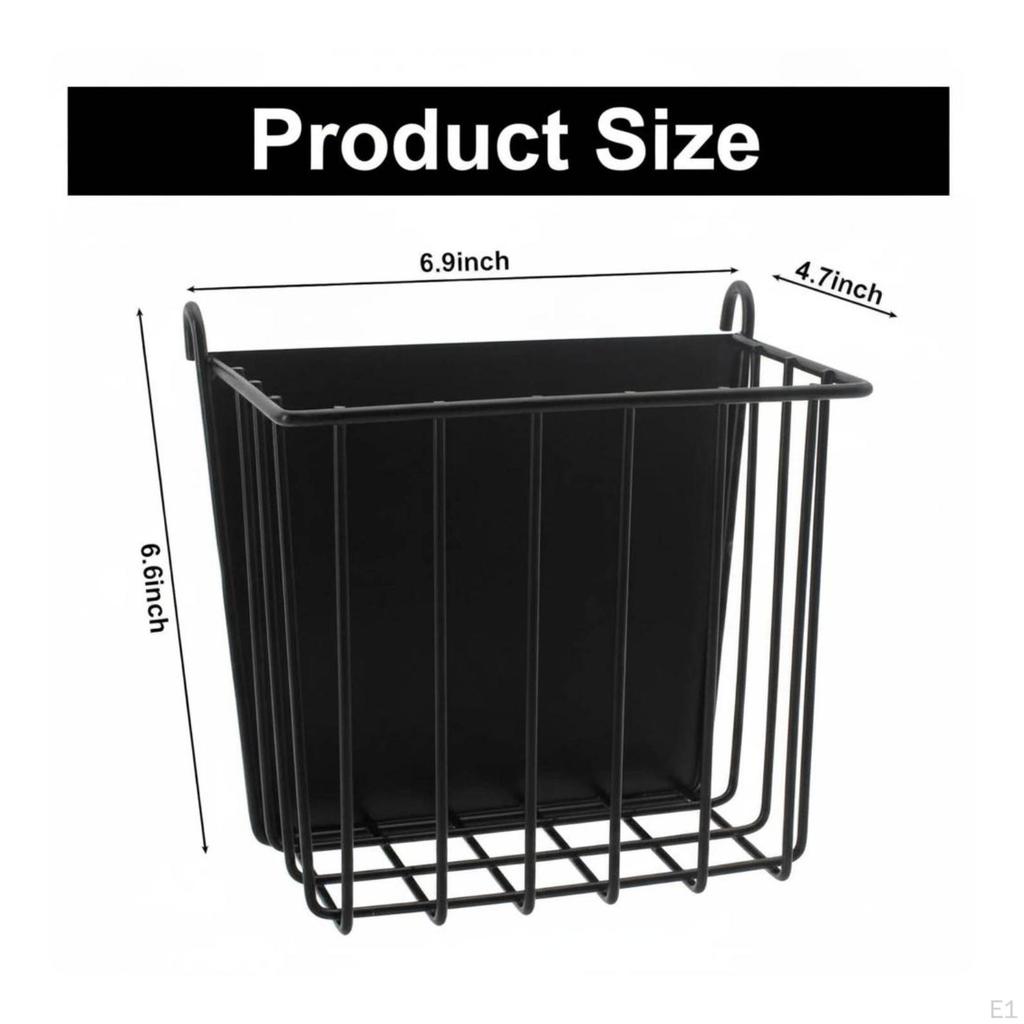 Metal Hay Feeder Rectangular Wire Holder Solid Rear Pet Accessory for Cage, Enclosure