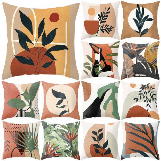 Leaf Pattern Printing Square Pillow Case Home Bed Sofa Supplies Cushion Cover