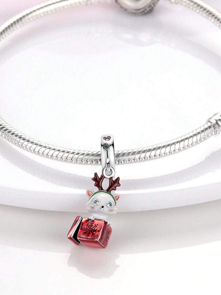 Copper Metal Plated Authentic Original Charm Bead Components Christmas Present Bead Components Compatible With Bracelet High Quality Fine Jewelry