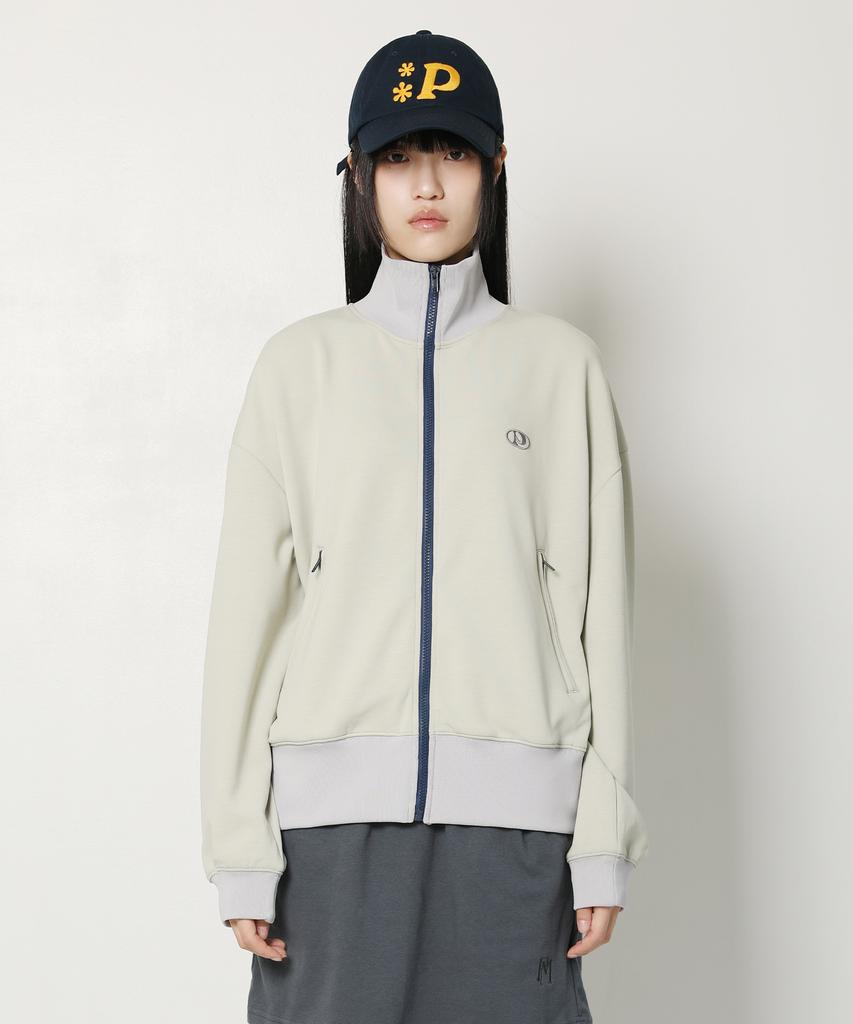 Peace Maker Color Block Track Zip Up Jacket (Olive)