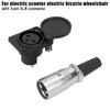 Electric Scooter Battery Charging Port Plug 3Pin Inline Connector Socket Replacement Electric Bike Battery Spare Part