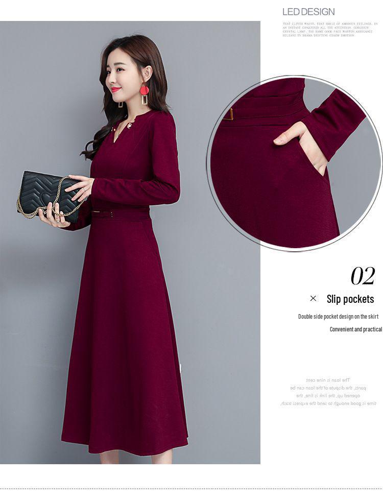 Elegant Women's Spring/Autumn Long Sleeve Wide-Leg Dress
