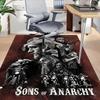 1pc Sons of Anarchy Themed Office Carpet Chair Mats - Durable Polyester Rug for Home Theater, Office, Dorm Room Decor - tA27