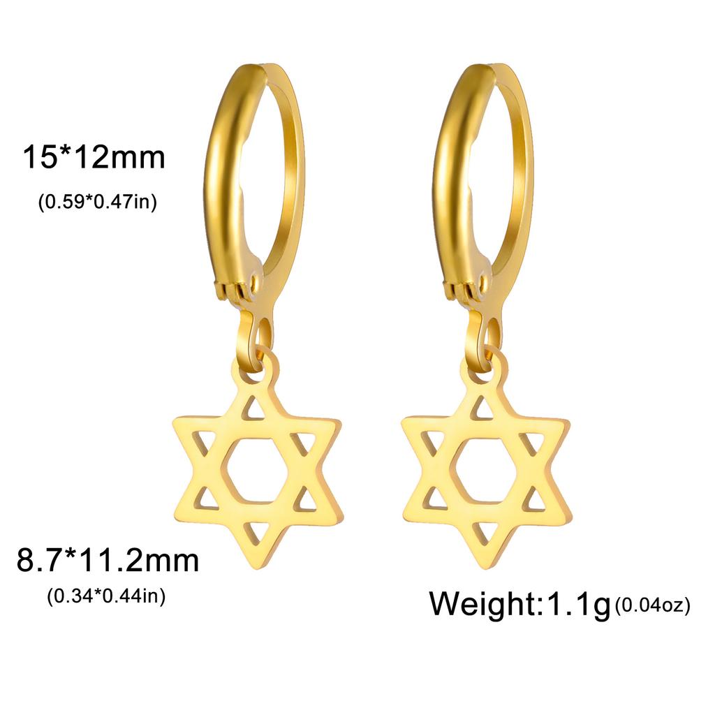 Golden Pendant Hoop Earrings with Heart Hexagon Snake Cross Butterfly Flower Bird Jewelry Gift