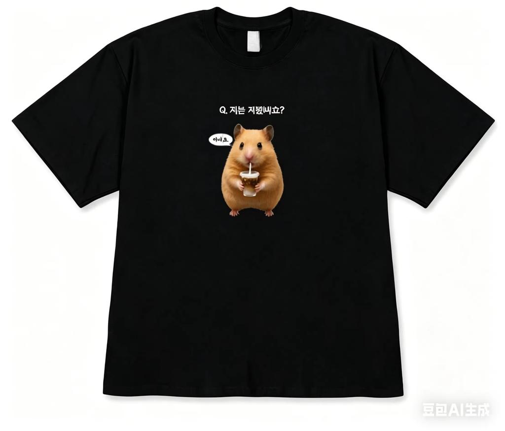 Korean Lucky Hamster Kitten Short Sleeve Printed Tshirt for Unisex and Unisex Cutester Cat Emoji Pattern Casual Tshirt Kawaii Ham