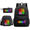 Rhythm box peripheral schoolbag sprunki cartoon starry sky backpack 3-piece set